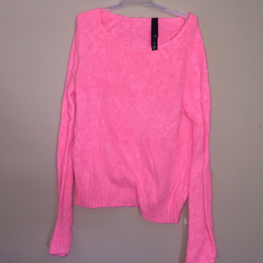 Neon pink sweater from Live Love Dream aeropostal